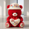 Soo Sweet Pink Teddy Bear with Cap & Rose Heart – 24 Inch