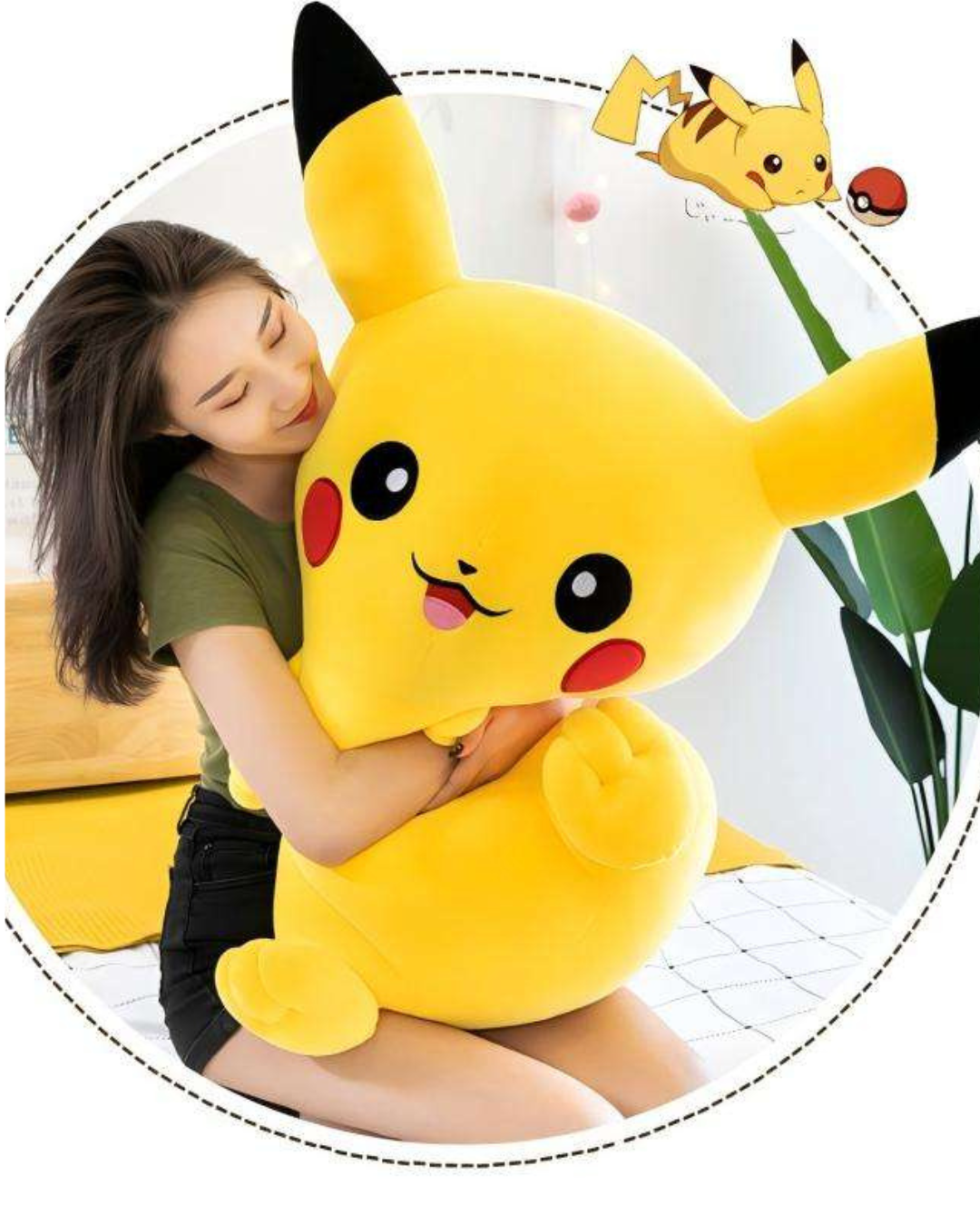 Yellow Pikachu Plush Soft Toy Cute Pokemon Stuffed Doll