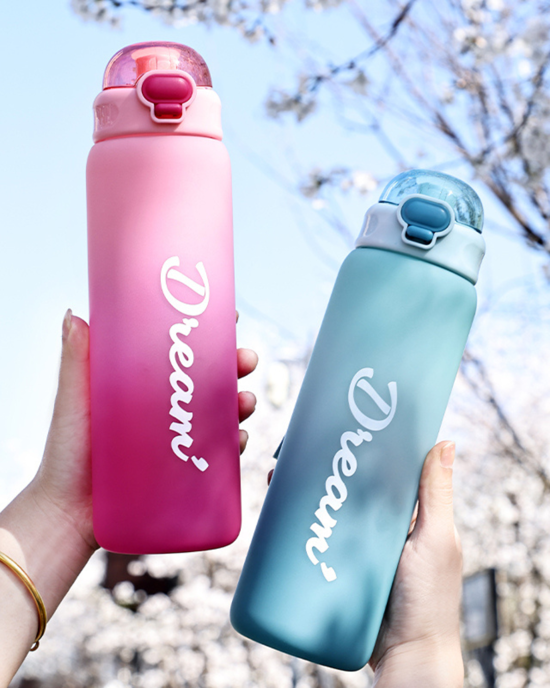 Motivational Water Bottle with Time Marker – 1L BPA-Free Sports Bottle for Gym & Travel